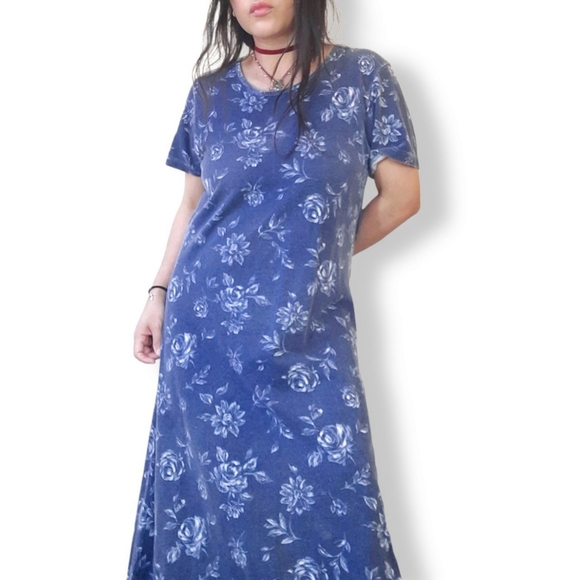 (sold).vtg 90s floral boho grunge floral maxi dress - Picture 2 of 4